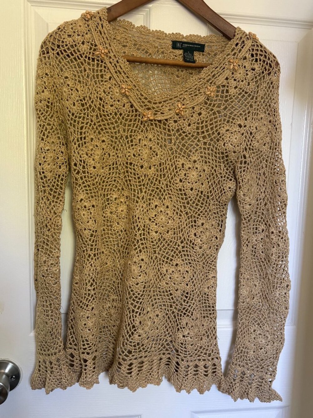 Women's INC Petite Crochet Gold Top Tunic